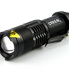 Rushed camp mini led flashlight torch 7w 2000lm cree q5 adjustable focus zoom light lamp 