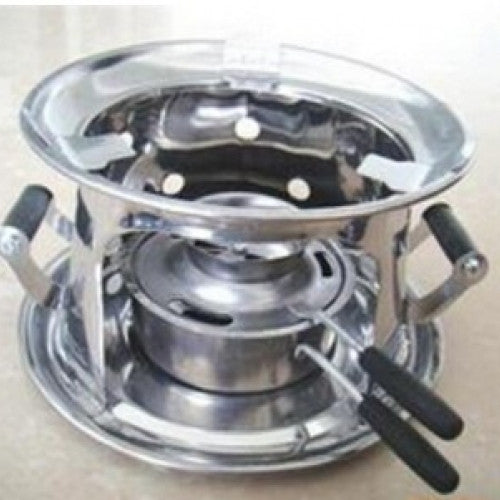 Portable alcohol stove with middle thick design which is easy to carry and Stainless steel camping equipment